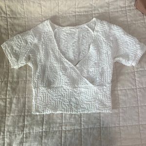 white reserved wrap shirt